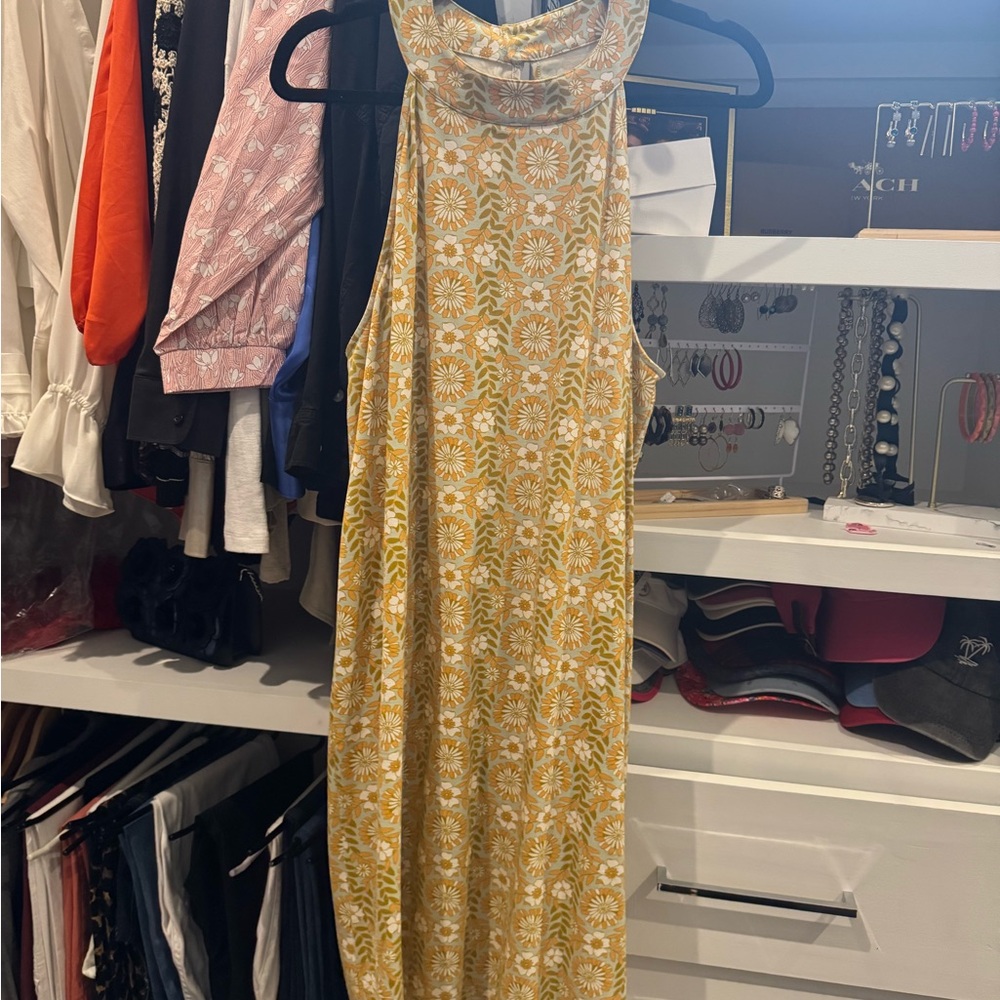 Spartina 449 Yellow Floral Backless Dress